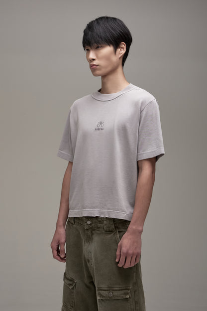 LIGHT GRAY MONDEPARS LOGO T-SHIRT