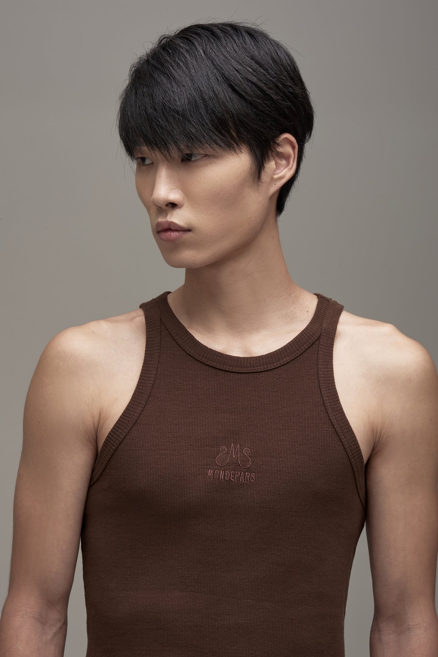 MONDEPARS LOGO TANK TOP BROWN