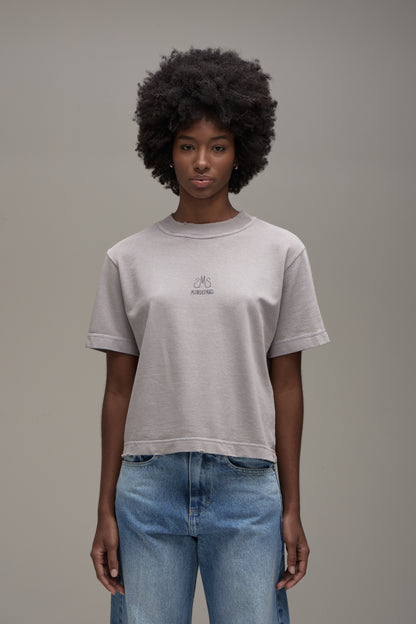 LIGHT GRAY MONDEPARS LOGO T-SHIRT