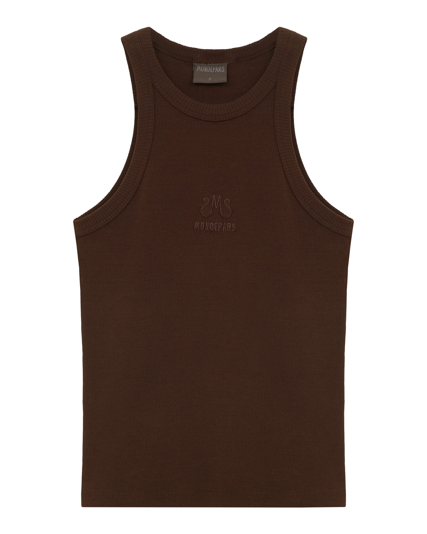 MONDEPARS LOGO TANK TOP BROWN