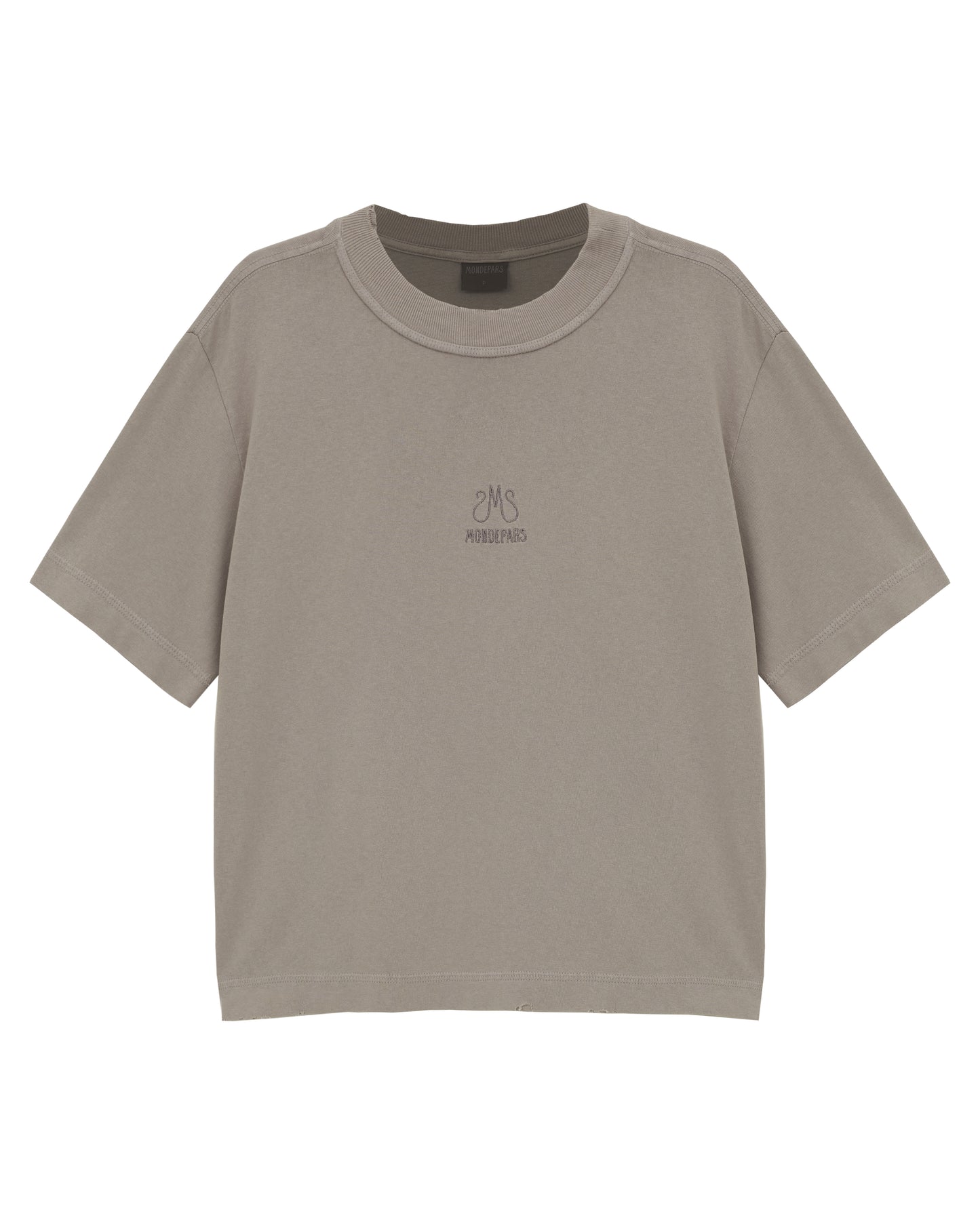 LIGHT GRAY MONDEPARS LOGO T-SHIRT